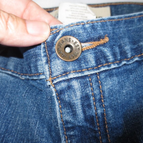 4/$14 GAP womens STRETCH blue DENIM frayed CUFFED bootcut SIZE 8 - Picture 4 of 15